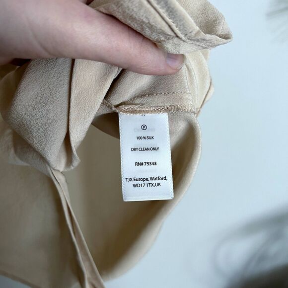 Max Studio 100% Silk Collared Blouse - Picture 6 of 6